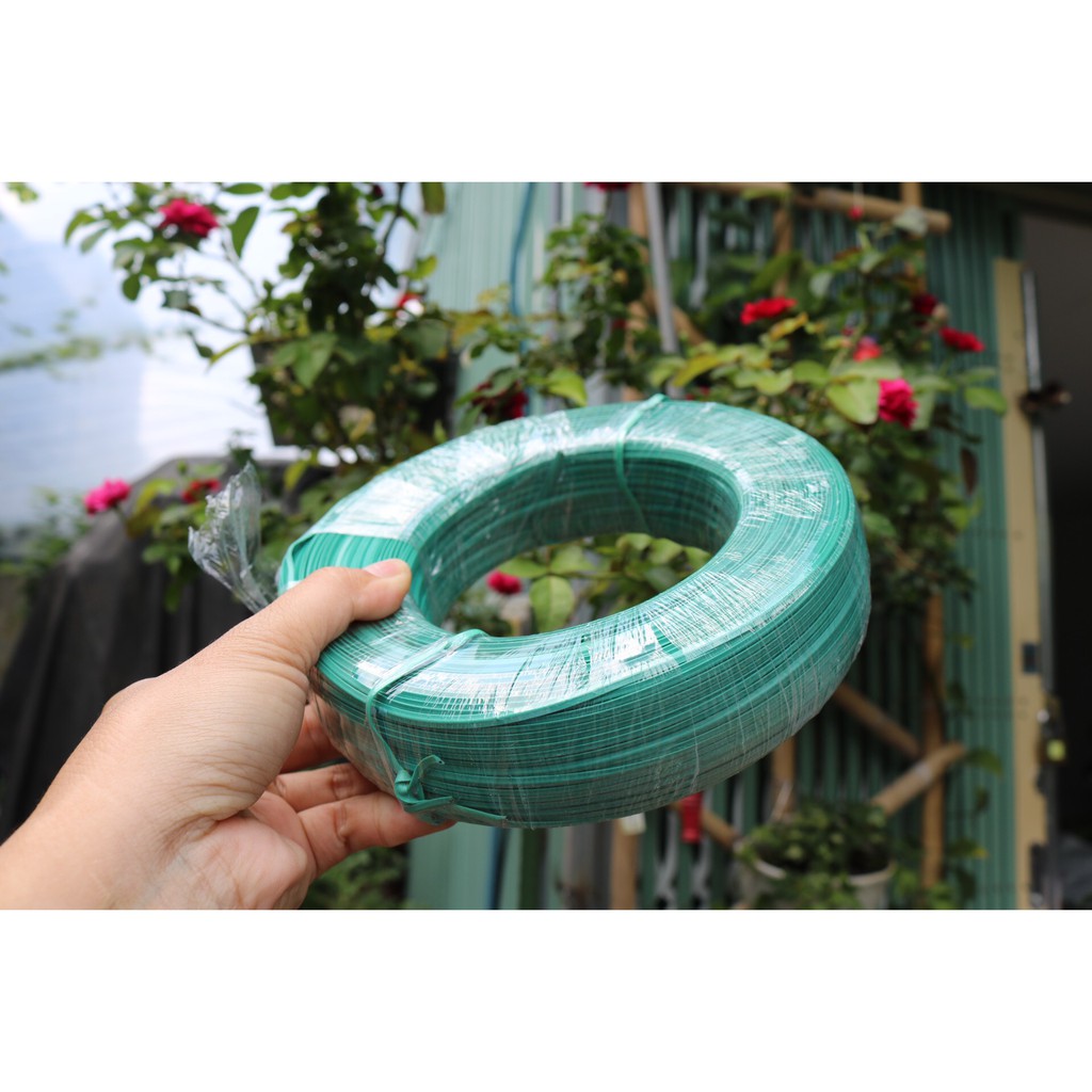 1kg Dây Kẽm Bọc Nhựa Màu Xanh Dẹp Dùng Buộc Cành Buộc Linh Kiện size 1mm - 2mm