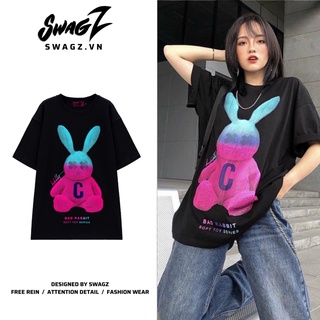 Áo thun tay lỡ SWAGZ phông Unisex nam nữ Cotton oversize form rộng Rabbit Toy Color