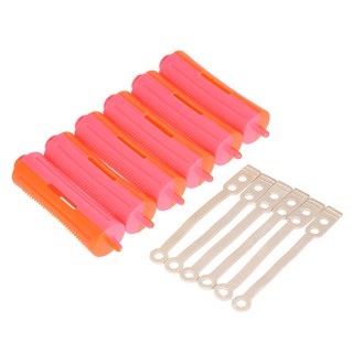 Set 6 lô quấn uốn lạnh làm xoăn tóc với đai cao su chuyên dụng cho tiệm làm tóc