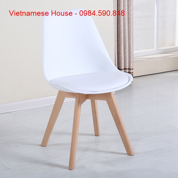 Ghế EAMES chân gỗ có đệm hàng nhập khẩu 100%