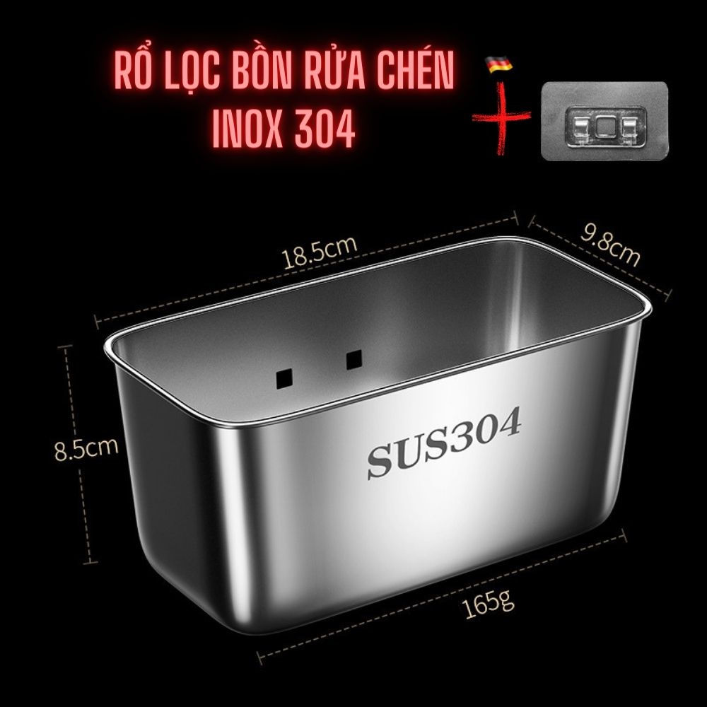 [Mã LIFE20KALL giảm 10% đơn 50K] Khay rổ lọc rác bồn rửa chén bát Inox 304 SOUTH LR01 chống hoen gỉ