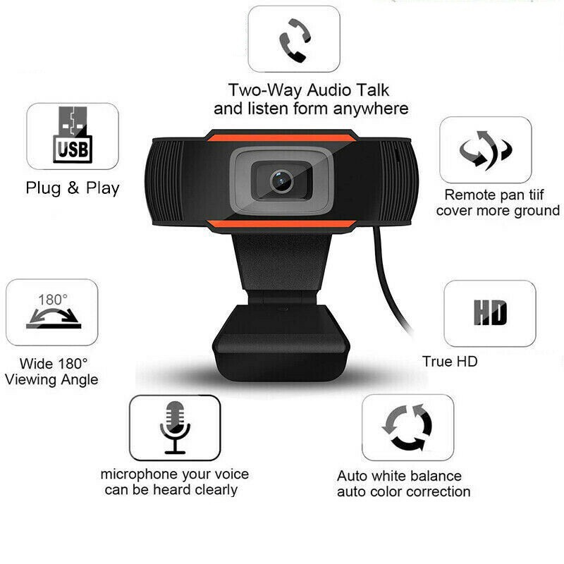 Webcam laptop giá rẻ full HD 720P có mic cho máy tính giá rẻ kết nối USB chuyên dụng cho Livestream, Học và Làm việc