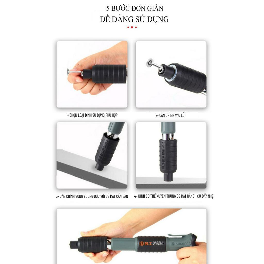 Máy bắn đinh Sugong S5, Áp lựccực mạnh sử dụng trên gạch,bê tông, gỗ, thép dày 5mm,tiện lợi,dễ dàng sử dụ