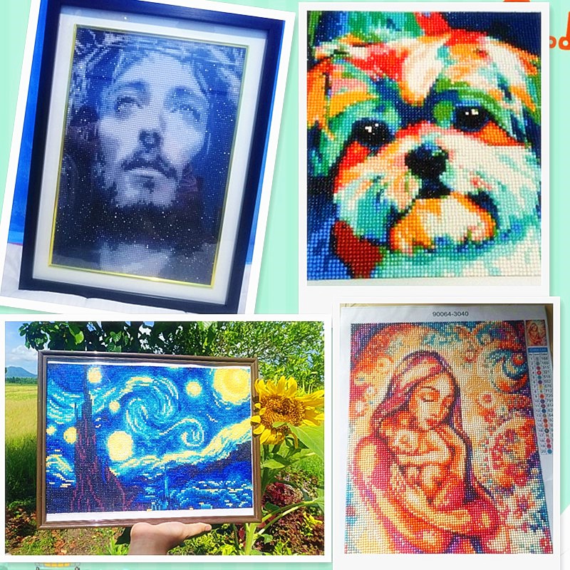 Bộ Tranh Đính Đá 5D Tự Làm 30x40cm Hình Chúa Jesus Trang Trí Nhà Cửa