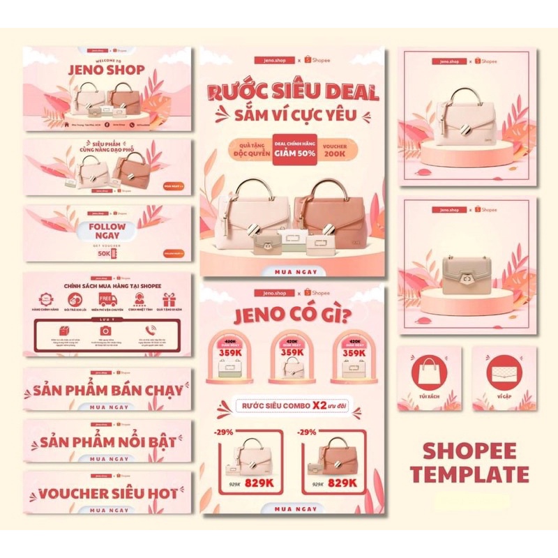 Template Shopee túi xách thời trang