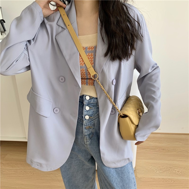 Áo khoác nữ Blazer mỏng chống nắng thông thường của Hàn Quốc, thích hợp mặc mùa Hè