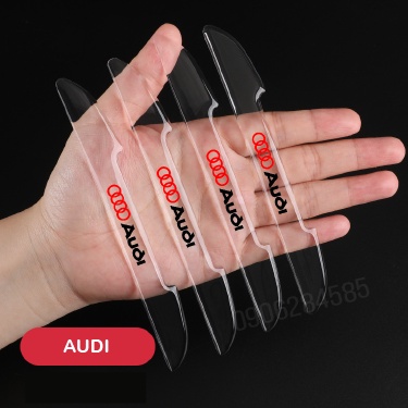 Set 4 Miếng Dán Silicon VD2 chống va chạm trầy xước tay nắm cửa ô tô gắn logo hãng Toyota, Mazda, Honda, Audi