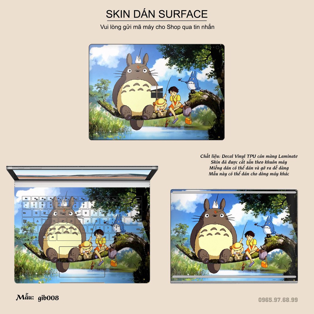 Skin dán Surface in hình Ghibli Studio (inbox mã máy cho Shop)