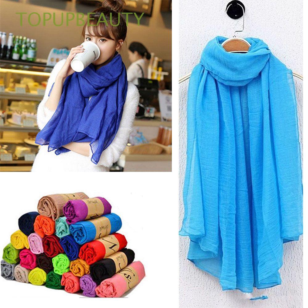 Khăn quàng cổ nữ vải cotton dáng dài mềm mại