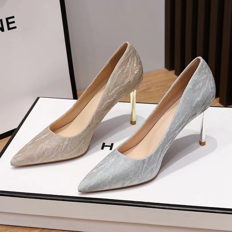 Giày cao gót cao 5-8cm kiểu Pháp thanh lịch cho cô dâu