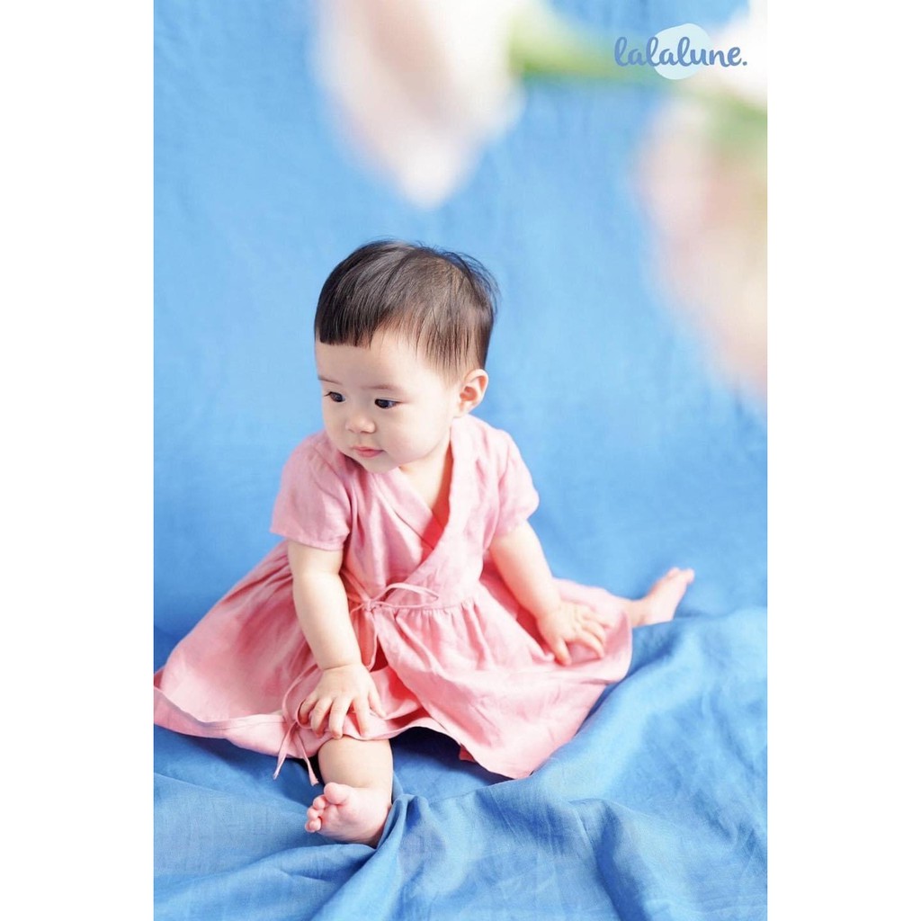 Set đầm hồng peony sơ sinh lalalune cho bé từ 6-24 tháng