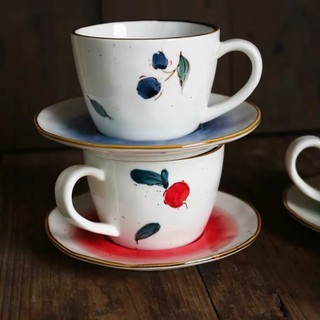Set tách + đĩa sứ uống trà nóng