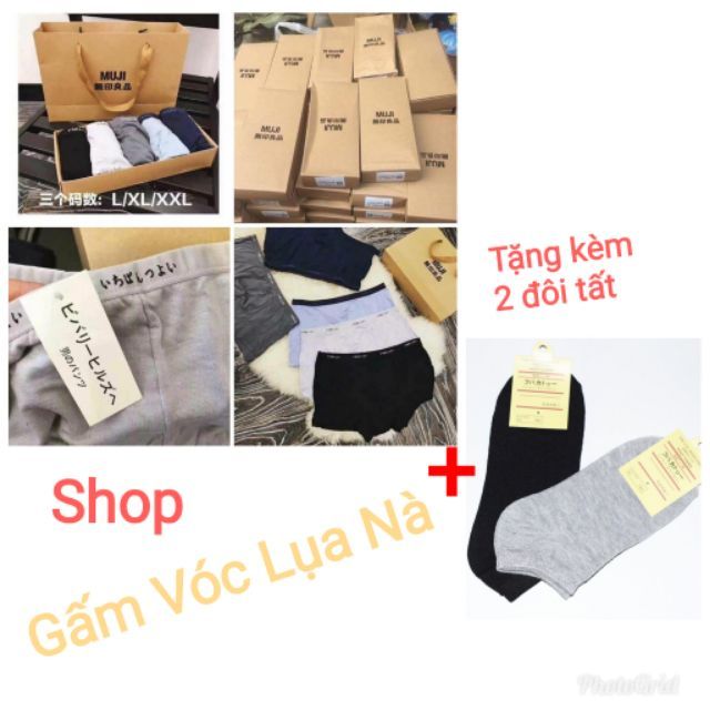 QUẦN SIP ĐÙI NAM MUJI NHẬT HỘP 5 CHIẾC +TẶNG 2 ĐÔI TẤT NHẬT NAM