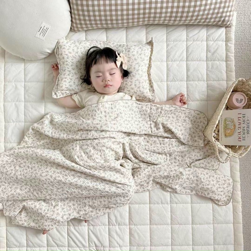 Chăn cotton sợi tre hoa nhí cho trẻ em SHOP vũ thị thơm