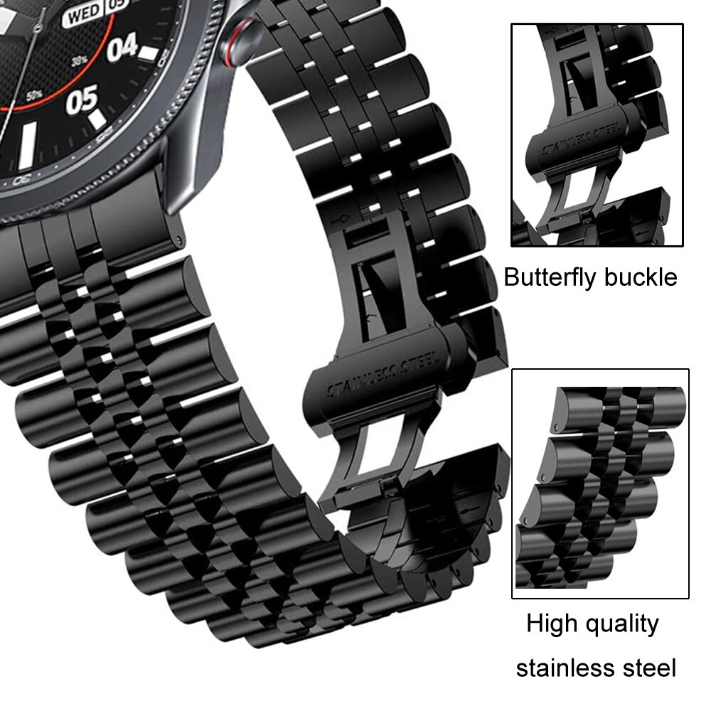 Dây Đeo Kim Loại Thép Không Gỉ Mới, Cho HUAWEII Đồng Hồ GT 2 42/46Mm/GT Active Strap Đồng Hồ Galaxy 3 41/45Mm Vòng Đeo Tay Đồng Hồ Đeo Tay Cho HONOR Magic 20Mm 22Mm Amazfit GTR 2