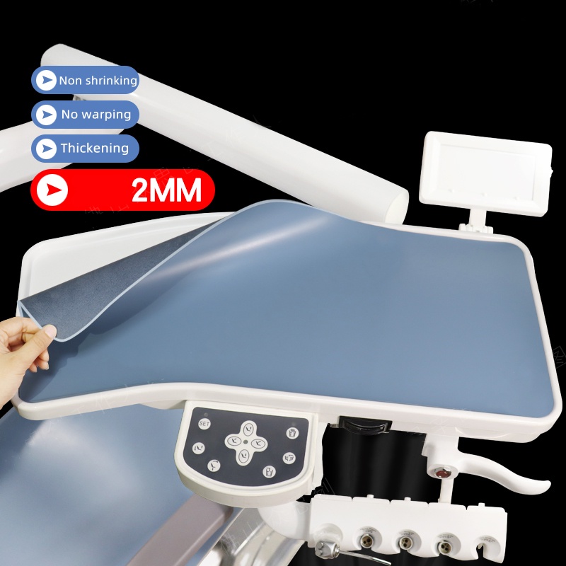 Set 2 Tấm Da Lót Bàn Làm Việc / Ghế Ngồi Chống Trượt Không Thấm Nước Màu Xanh Dương Nhạt