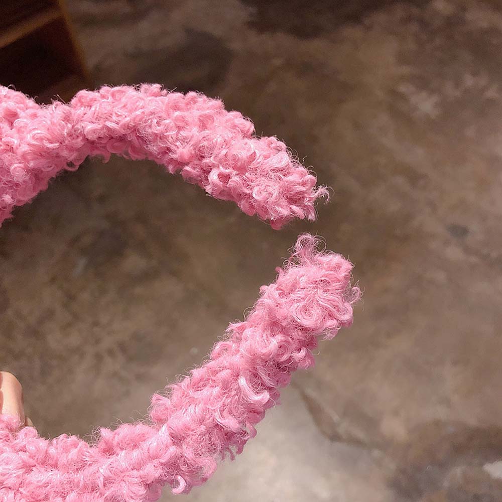 Băng Đô Cài Tóc Phối Vải Lông Cừu Thời Trang Cho Nữ