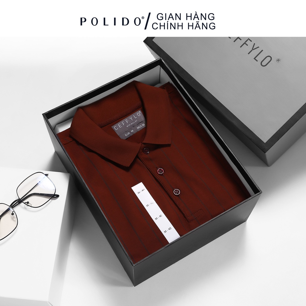 Áo Polo In Họa Tiết Kẻ Sọc CEFFYLO Chất Liệu Cotton Mềm Mại, Co Giãn 4 Chiều | BigBuy360 - bigbuy360.vn