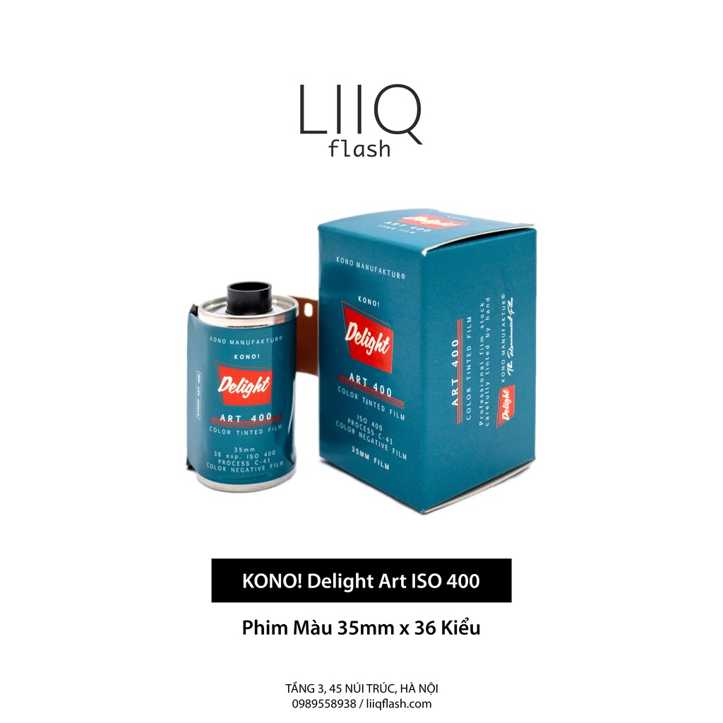 Phim KONO! Delight Art ISO 400, Màu Color, 135/35mm x 36 Kiểu, In Date Cho Máy Chụp Ảnh Film - LIIQ Flash