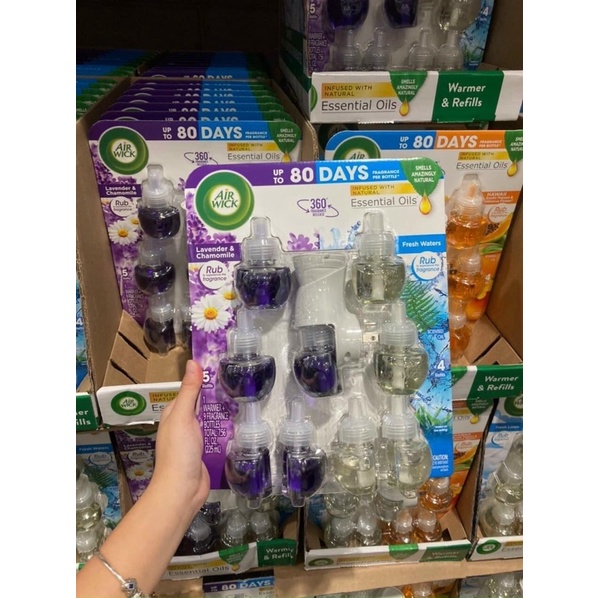 Set tinh dầu cắm điện thơm phòng Air Wick của Mỹ
