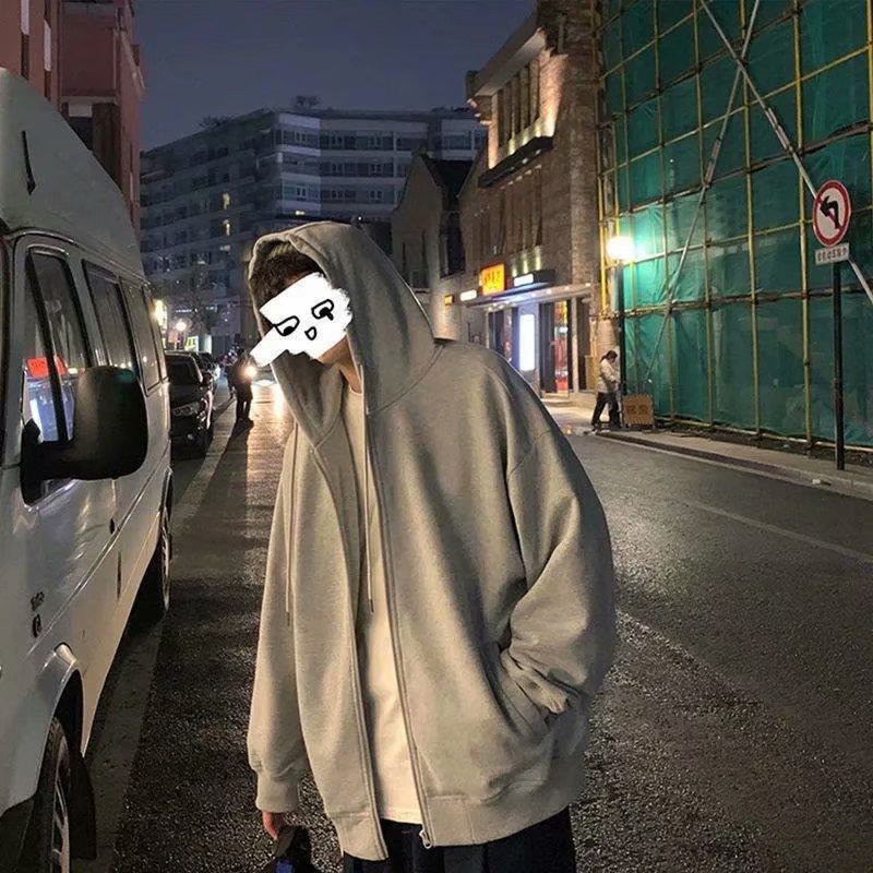 The autumn men's simple Korean version of loose hooded fashion coat | BigBuy360 - bigbuy360.vn