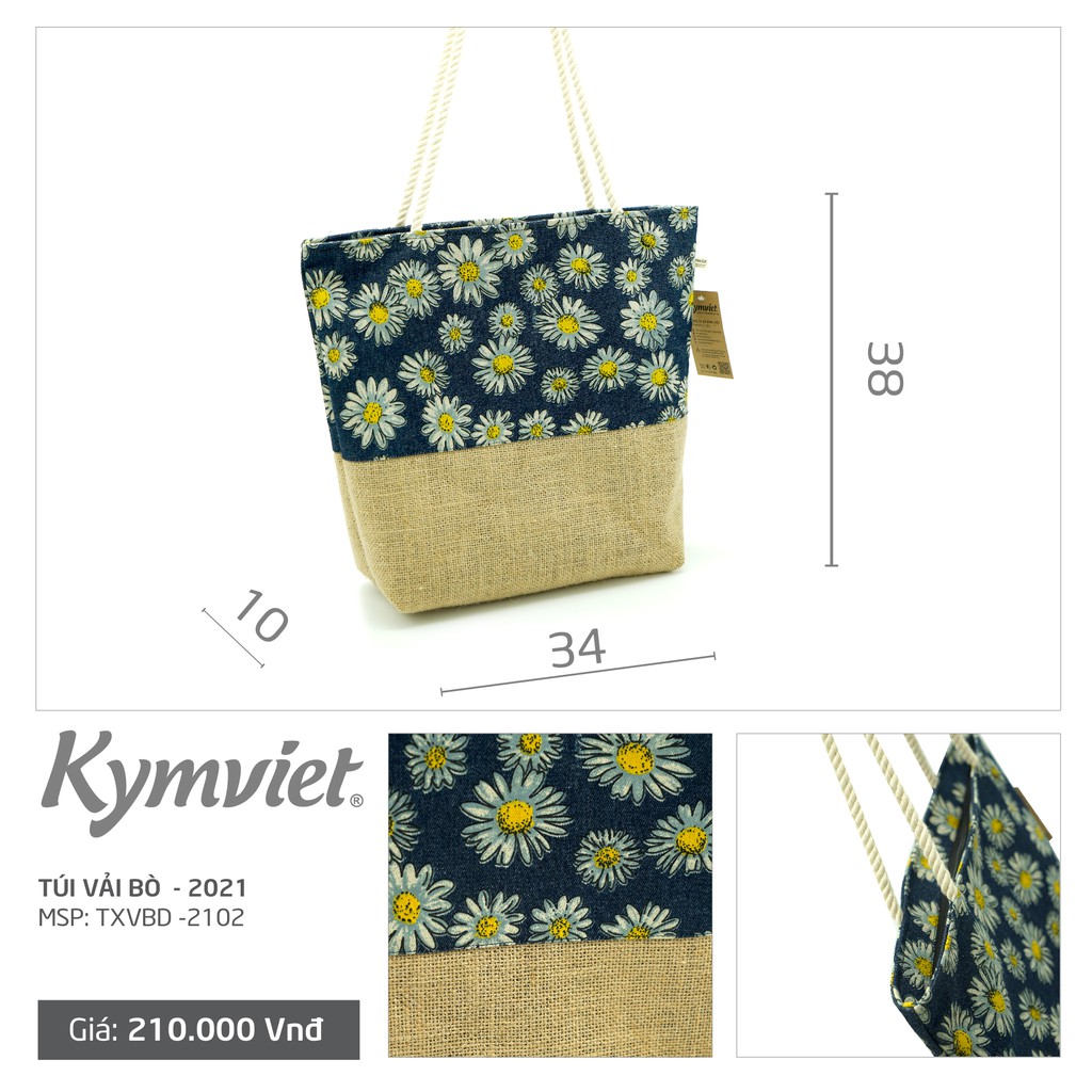 [Tặng lót cốc] Túi Tote Cói Vintage Đi Biển Kymviet 100% Handmade [TXVBD-2102]