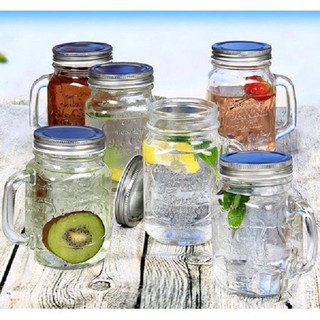 Ly quai đựng nước ép 450ml nắp bạc - bán nắp thêm ( nắp có lỗ hoặc không lỗ cắm ống hút )
