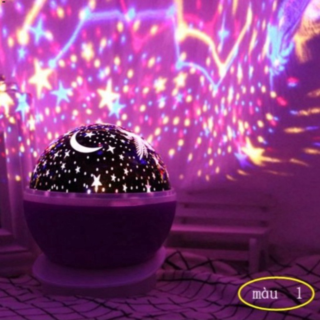 Đèn Chiếu Sao 3D 360 Star Master Pro-Đèn ngủ chiếu bầu trời sao biến đổi 7 màu cao cấp