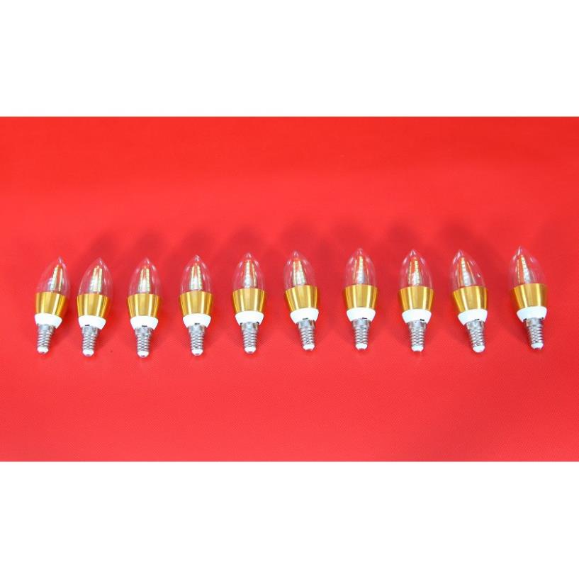 Bộ 2 bóng đèn LED C35 4W hình quả nhót viềm vàng đui E14