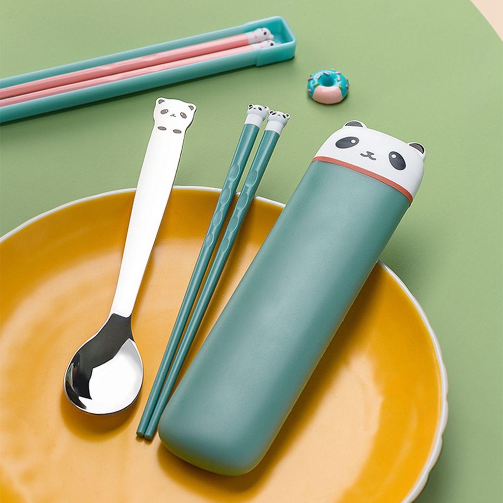 Bộ Muỗng Đũa Hình Gấu Trúc Dễ Thương