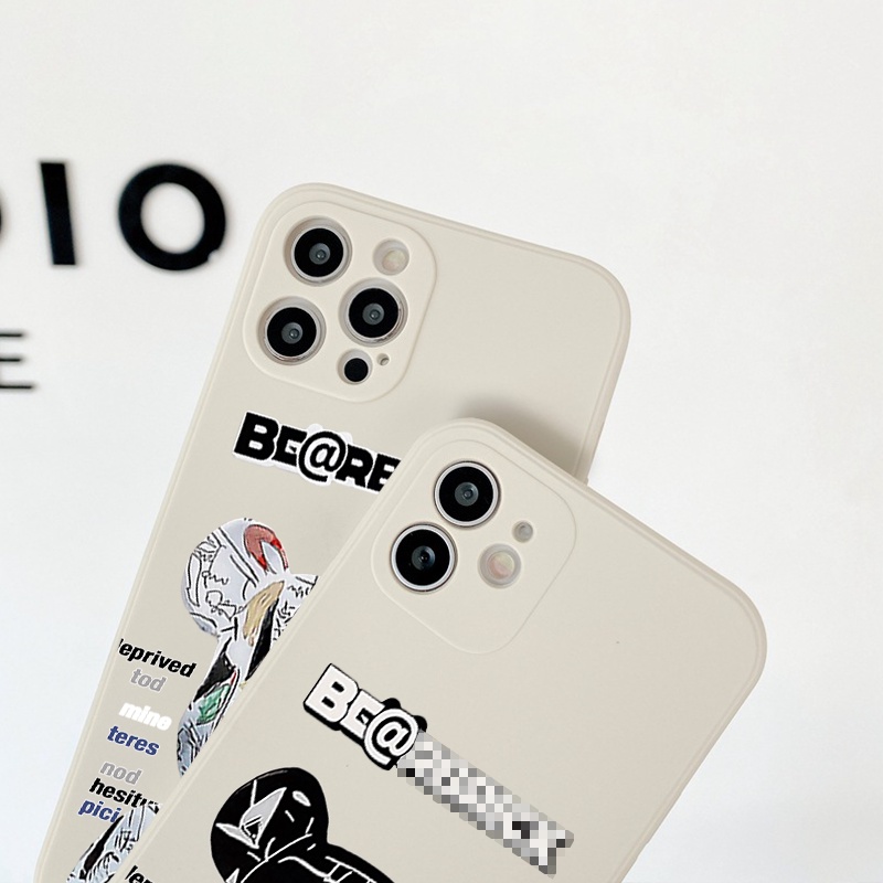 Ốp lưng iphone Gấu Brick cạnh vuông chống sốc ip 6splus/7/7plus/8/8plus/x/xr/xs/11/12/pro/max/plus/13promax e136