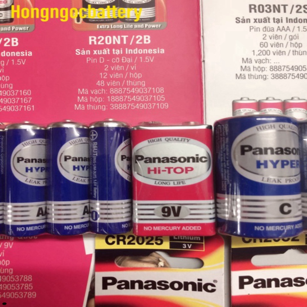 Pin Panasonic AA , Pin AAA , Pin C , Pin D , Pin 12V , CR2032 ,CR2025