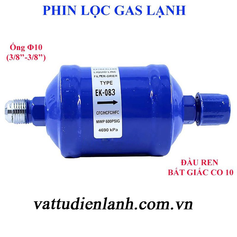 Phin lọc gas kho lạnh Genesso phi 6 10 12 16 19 mm (chọn đúng cỡ khi đặt hàng) Cốc lọc Fin lọc ga Genseso Filter 1/4 3/8