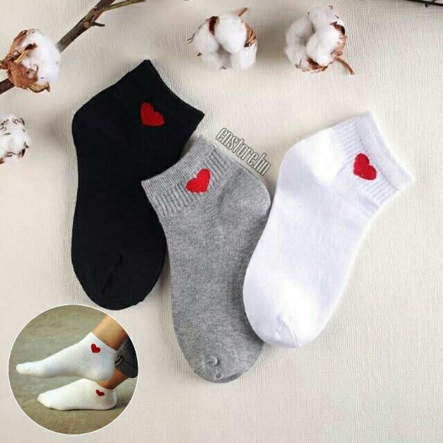 5 đôi tất tim ngắn cổ