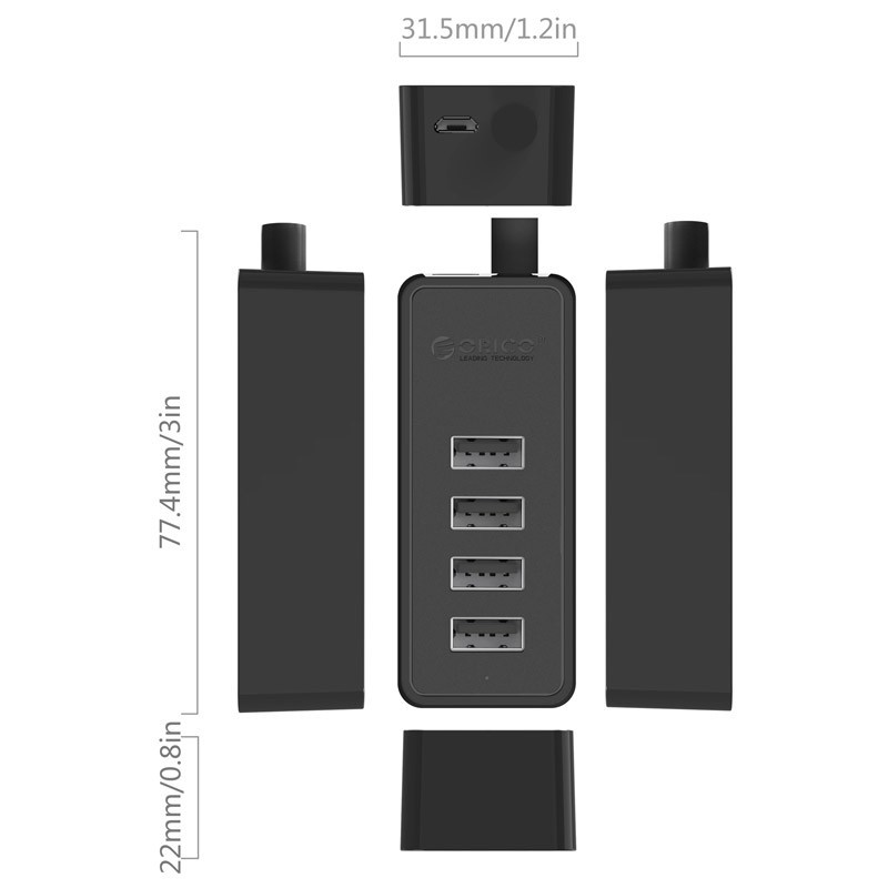 Bộ chia Hub 4 cổng USB 3.0 Orico W5P-U3; W5P-U2;SHC-U3; MH4U;MH4PU W6PH4-U3