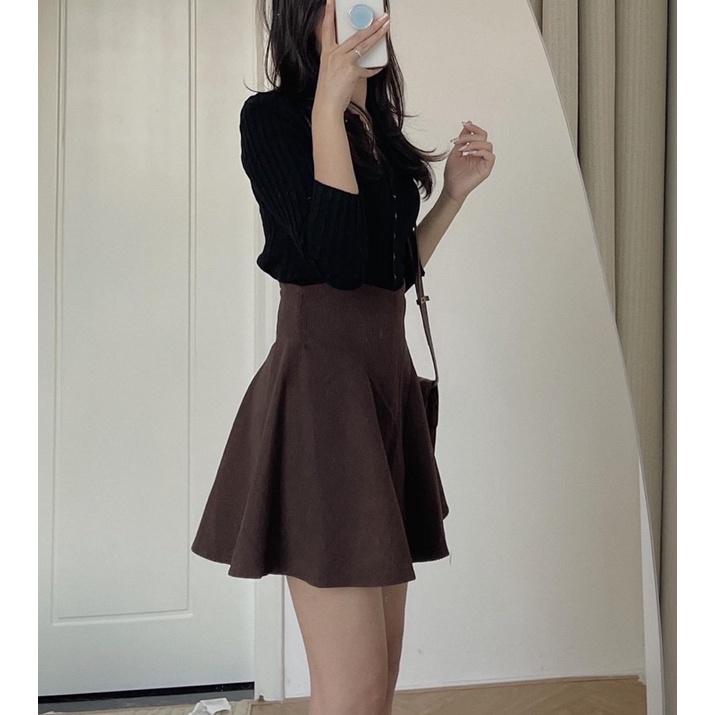 Chân váy dáng xoè chất nhung tăm siêu hack dáng | BigBuy360 - bigbuy360.vn