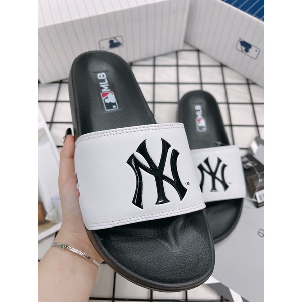 [CHÍNH HÃNG] DÉP MLB NỘI ĐỊA HÀN LOGO NY TRẮNG ĐEN - MLB CHÍNH HÃNG UNISEX NAM NỮ (HÀNG CÓ SẴN) - CÓ BILL MUA HÀN