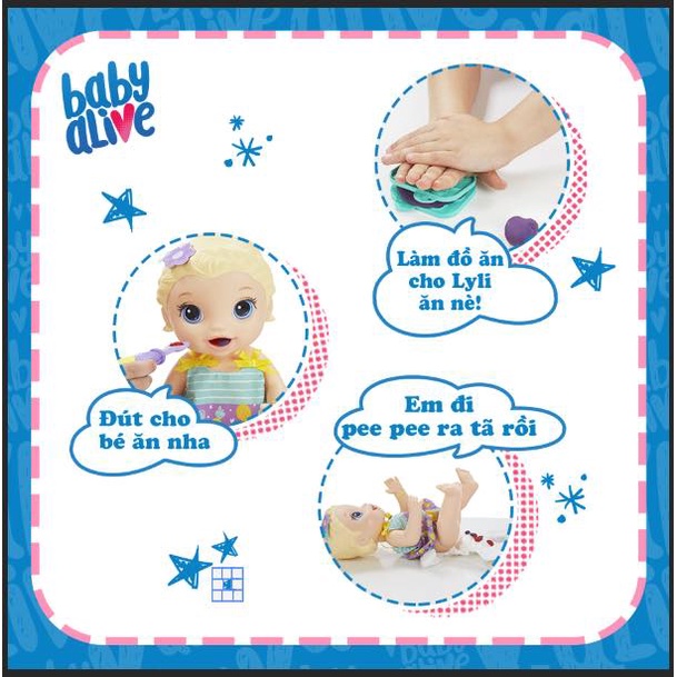 𝐁𝐄́ 𝐋𝐈𝐋𝐘 𝐓𝐀̣̂𝐏 𝐀̆𝐍 𝐃𝐀̣̆𝐌 của Baby Alive full hộp