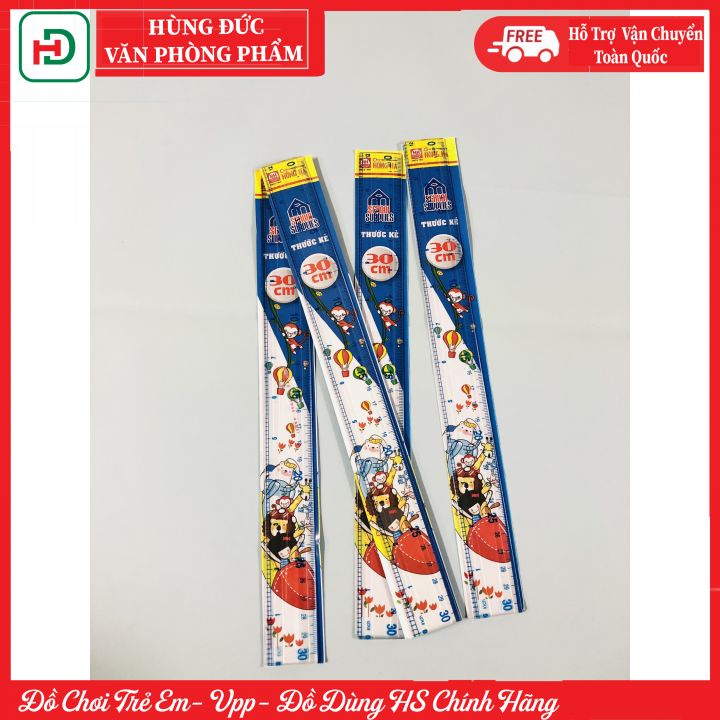 Thước kẻ trắng học sinh 16cm, 20cm và 30cm Hồng Hà 3367,3385 và 3390