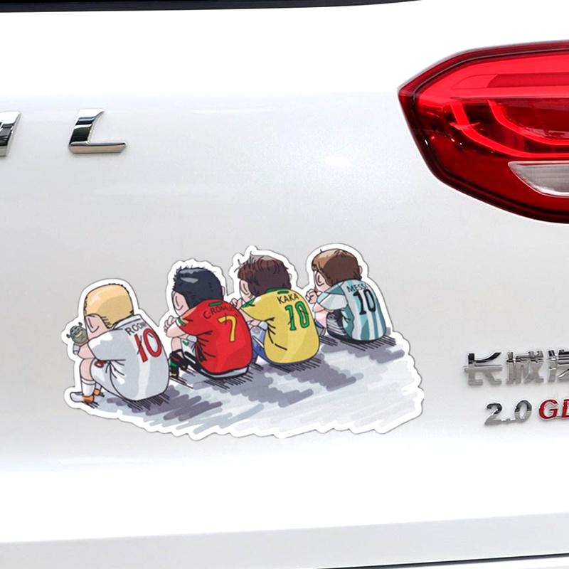 Sticker Phản Quang Dán Trang Trí Xe Hơi Hình Cristiano Ronaldo CR7 Messi Henry Beckham Kakao Rooney