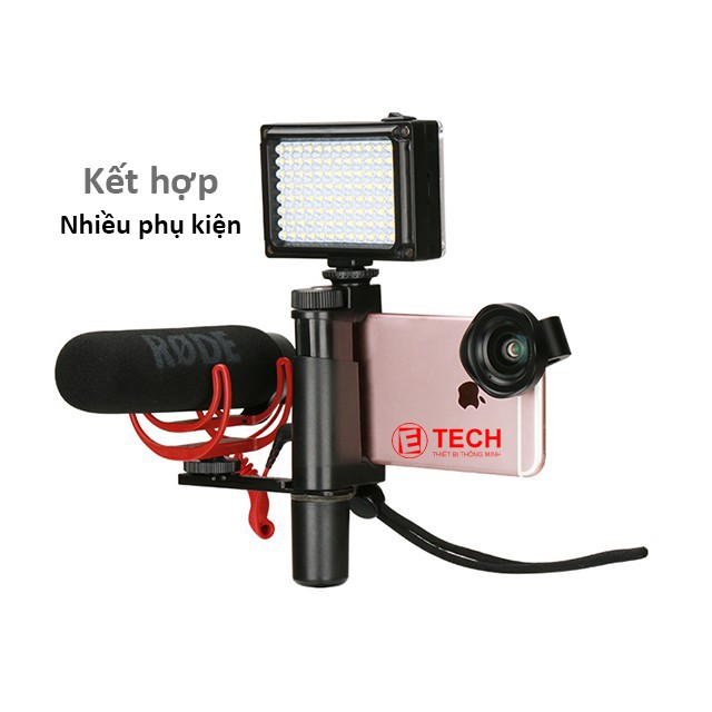 Kẹp điện thoại kết hợp tay cầm chống rung F-Mount