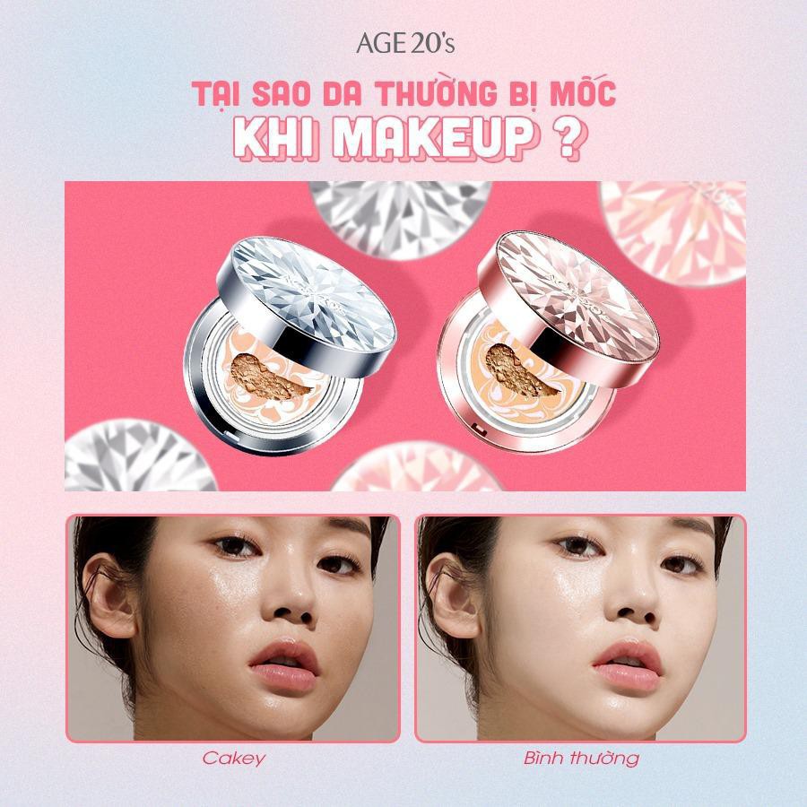 PHẤN NỀN LẠNH AGE20'S KIM CƯƠNG Kiềm Dầu, Dưỡng Ẩm, Chống Nắng Essence Cover Pact Original SPF 50+/PA+++ 12.5g