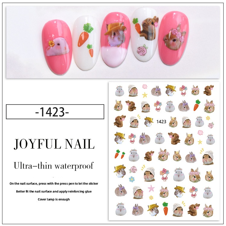 Sticker Dán Móng Tay Chống Nước Hình Mèo / Cún / Mèo Dễ Thương diy