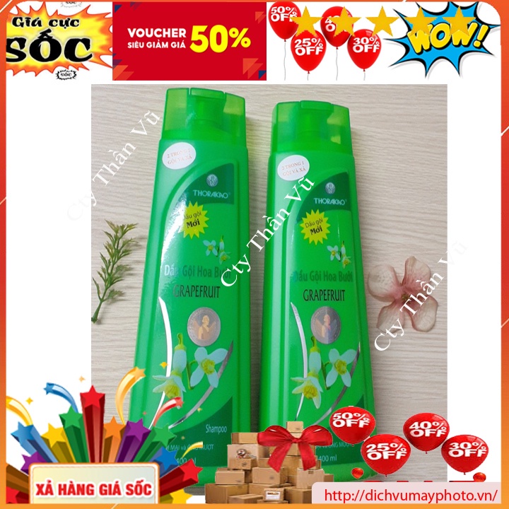 Dầu gội xả Tinh Chất Hoa Bưởi THORAKAO 400M ngăn ngừa rụng tóc hiệu quả kholinhkien
