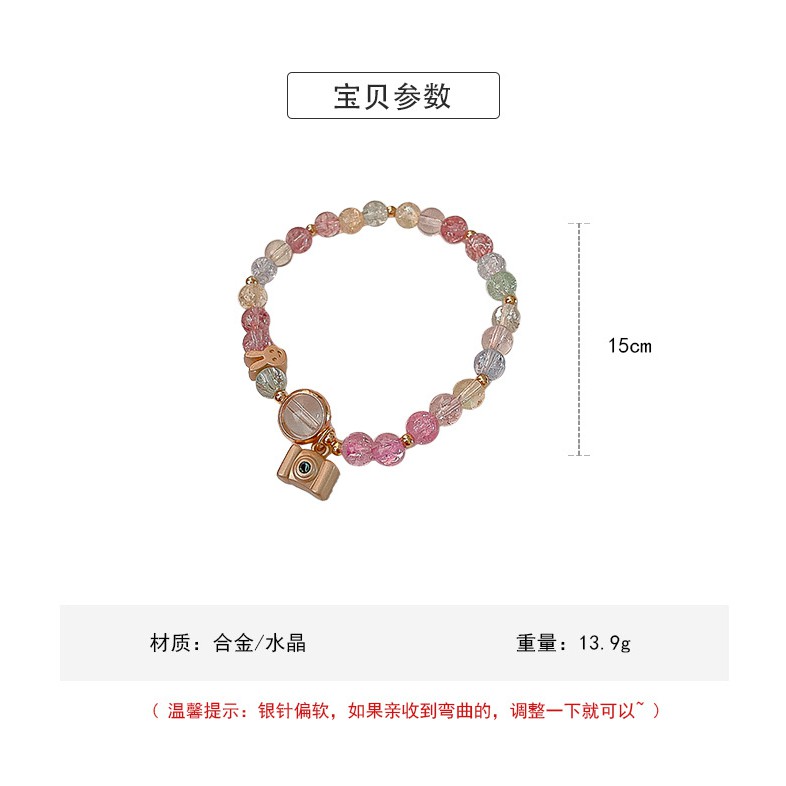 Vòng Tay Hình Máy Ảnh Đính Đá Pha Lê Đơn Giản Phong Cách Hàn Quốc | BigBuy360 - bigbuy360.vn