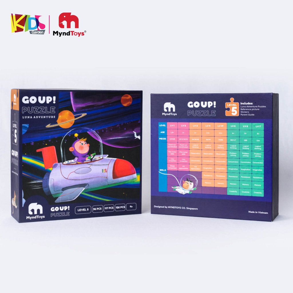 Đồ chơi xếp hình cho bé bộ ghép hình MYNDTOYS  96-117-126 mảnh với 3 bức tranh cho trẻ từ 4,5 tuổi MT11-GO5Luna