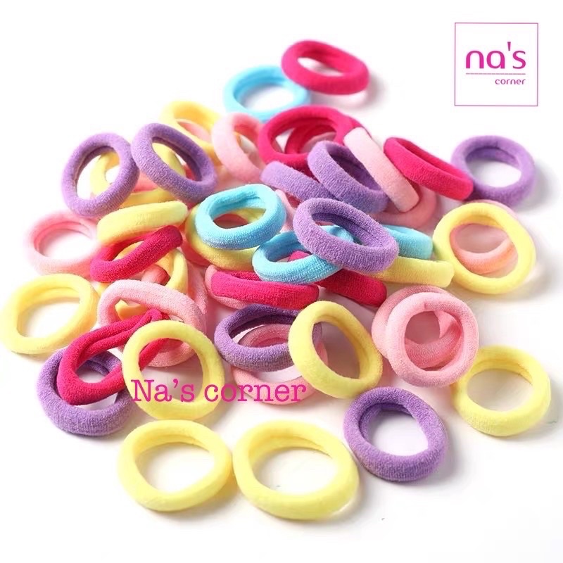 Gói 50 sợi thun cột buộc tóc nữ dễ thương vintage