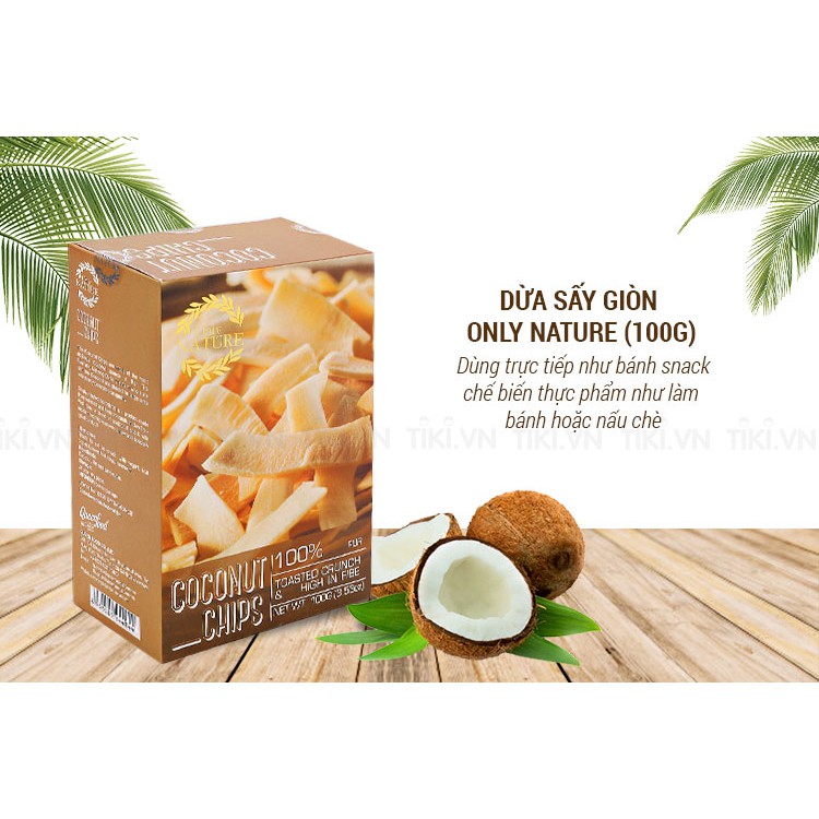Dừa Sấy Giòn Coconut Chips Only Nature 100gr/ Hộp