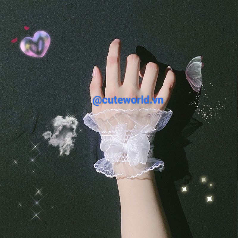 Găng Đeo Cổ Tay Ren Nơ Phong Cách Lolita