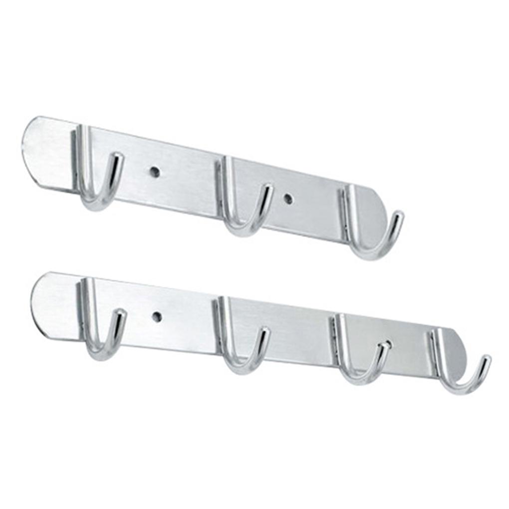 Giá Đỡ 3-7 Móc Treo Áo Khoác / Nón Bằng Nhôm Gắn Tường Tiết Kiệm Không Gian